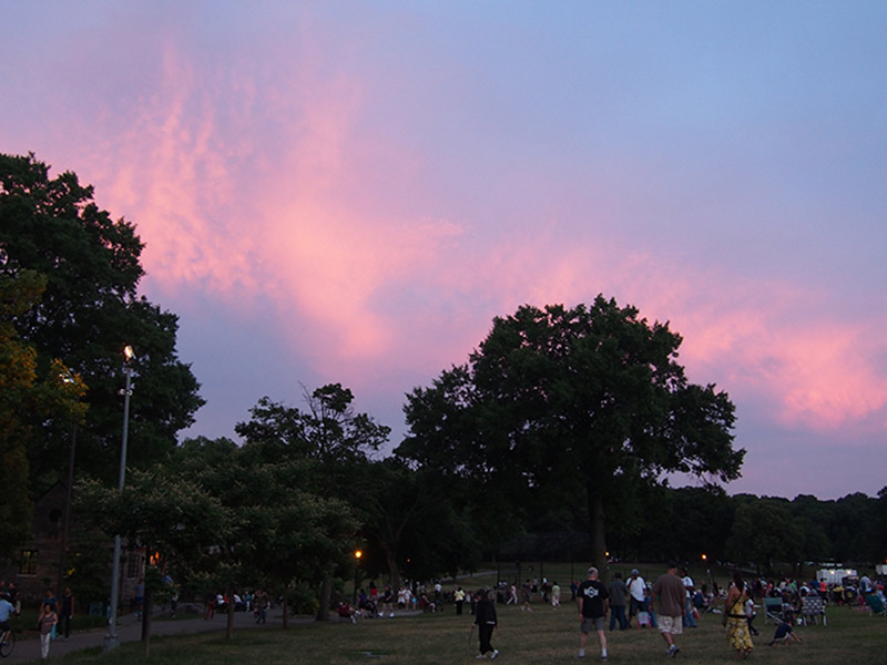 Concert and fireworks at Cunningham Park