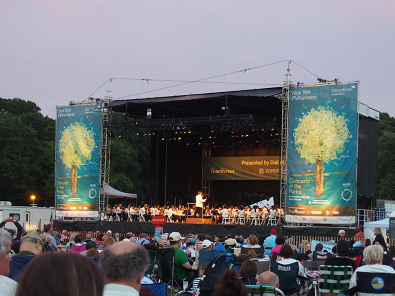 Concert and fireworks at Cunningham Park