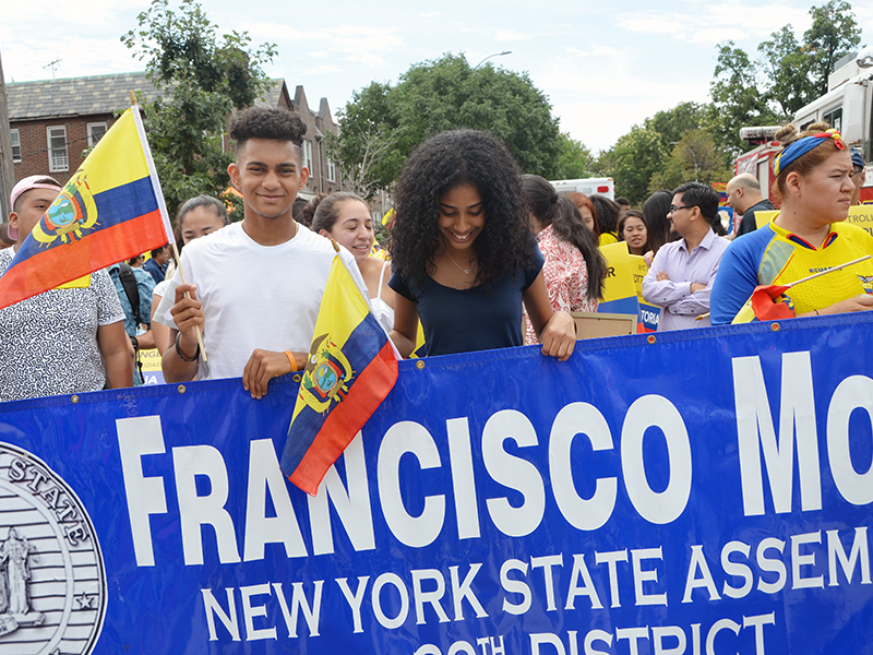 Ecuadorian Independence Day march with NYC Comptroller Stringer