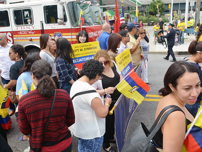 Ecuadorian Independence Day march with NYC Comptroller Stringer