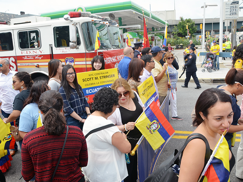 Ecuadorian Independence Day march with NYC Comptroller Stringer