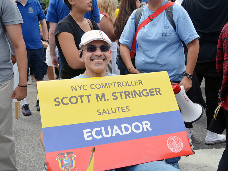 Ecuadorian Independence Day march with NYC Comptroller Stringer