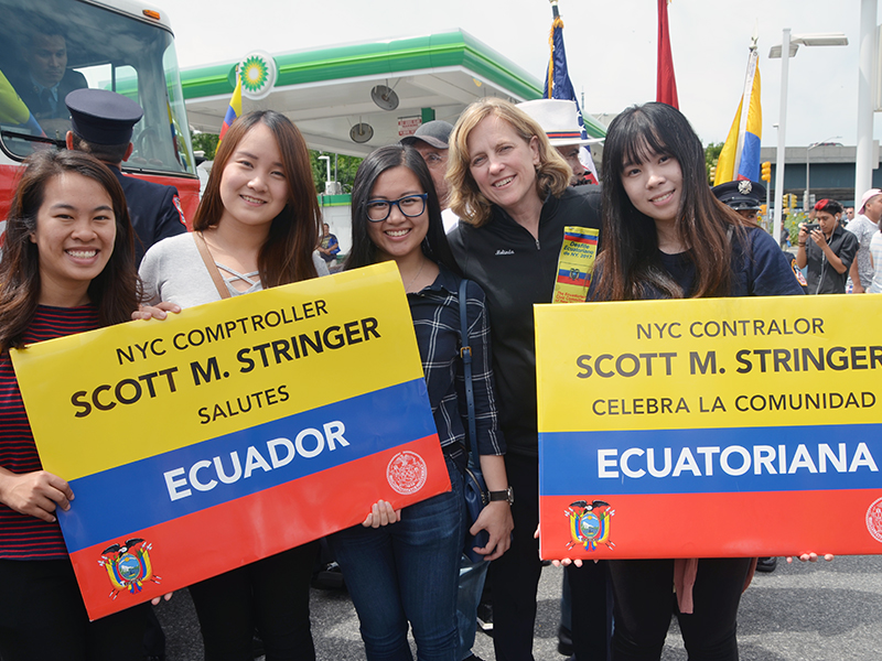 Ecuadorian Independence Day march with NYC Comptroller Stringer