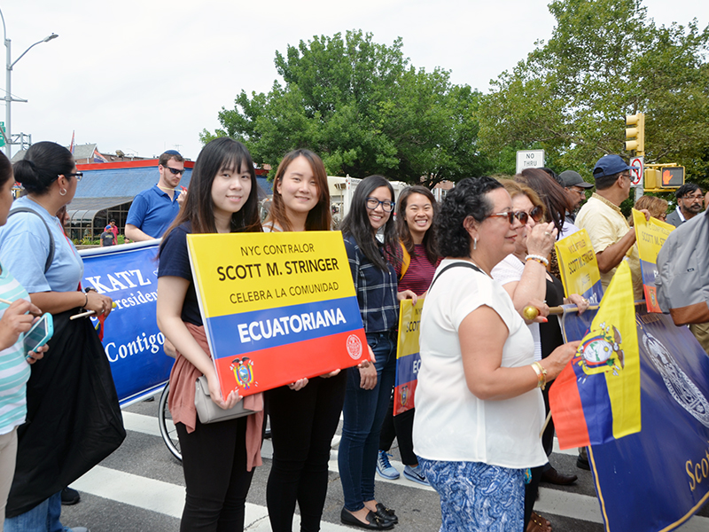 Ecuadorian Independence Day march with NYC Comptroller Stringer