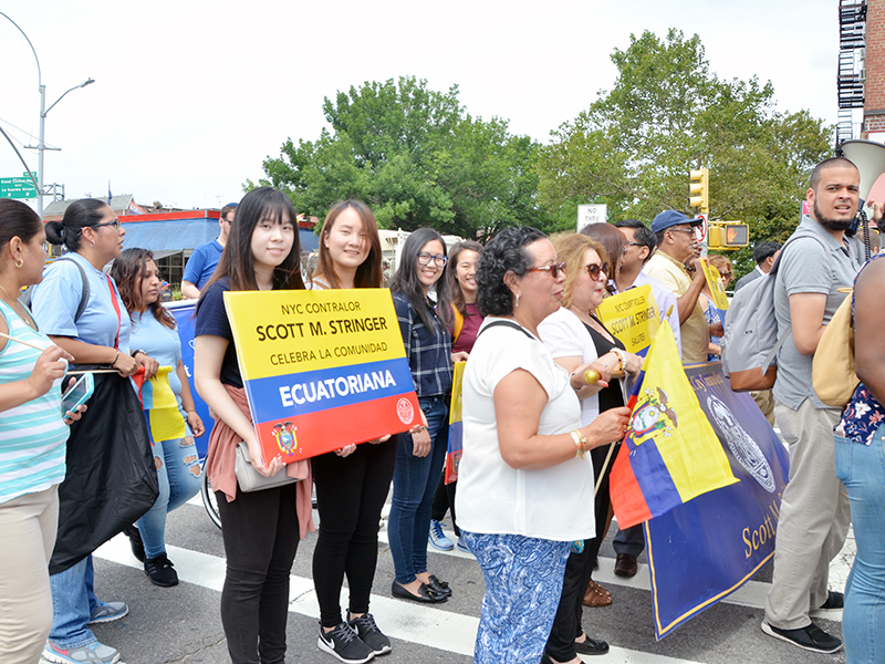 Ecuadorian Independence Day march with NYC Comptroller Stringer