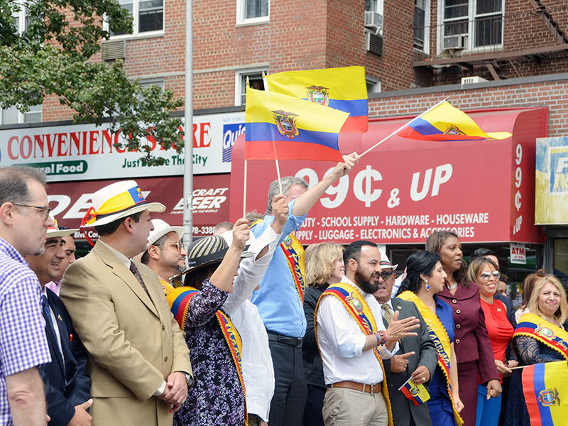 Ecuadorian Independence Day march with NYC Comptroller Stringer