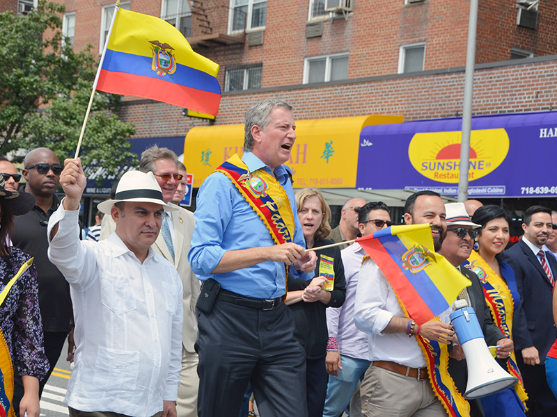 Ecuadorian Independence Day march with NYC Comptroller Stringer