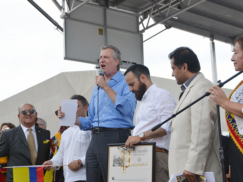 Ecuadorian Independence Day march with NYC Comptroller Stringer