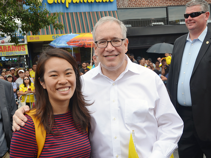 Ecuadorian Independence Day march with NYC Comptroller Stringer