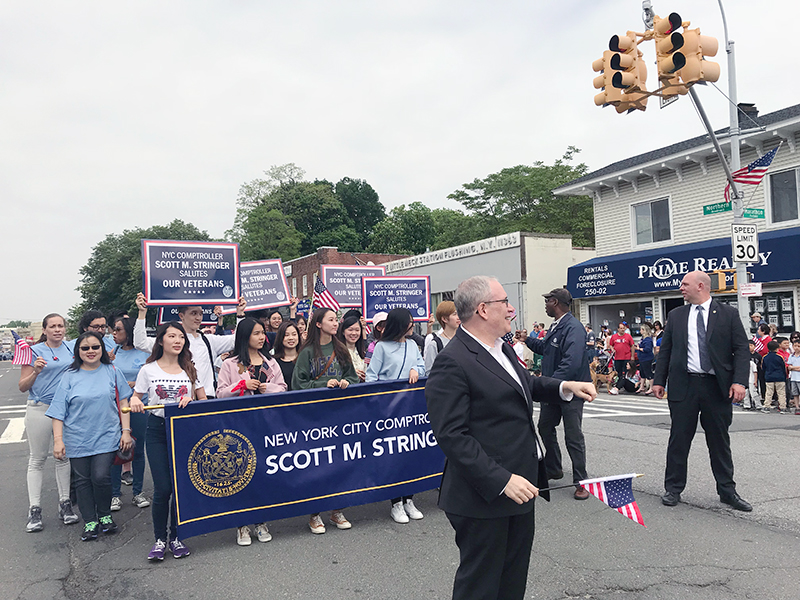 Memorial Day march with NYC Comptroller Stringer