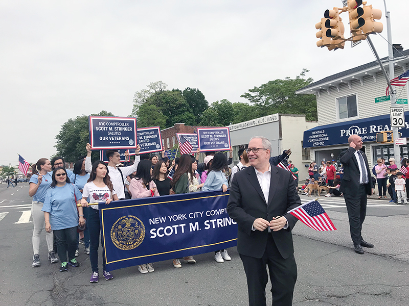 Memorial Day march with NYC Comptroller Stringer