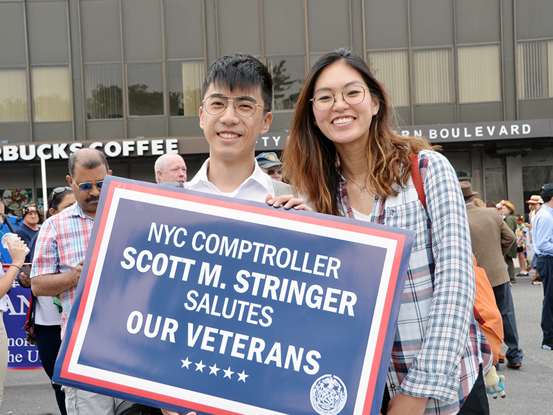 Memorial Day march with NYC Comptroller Stringer