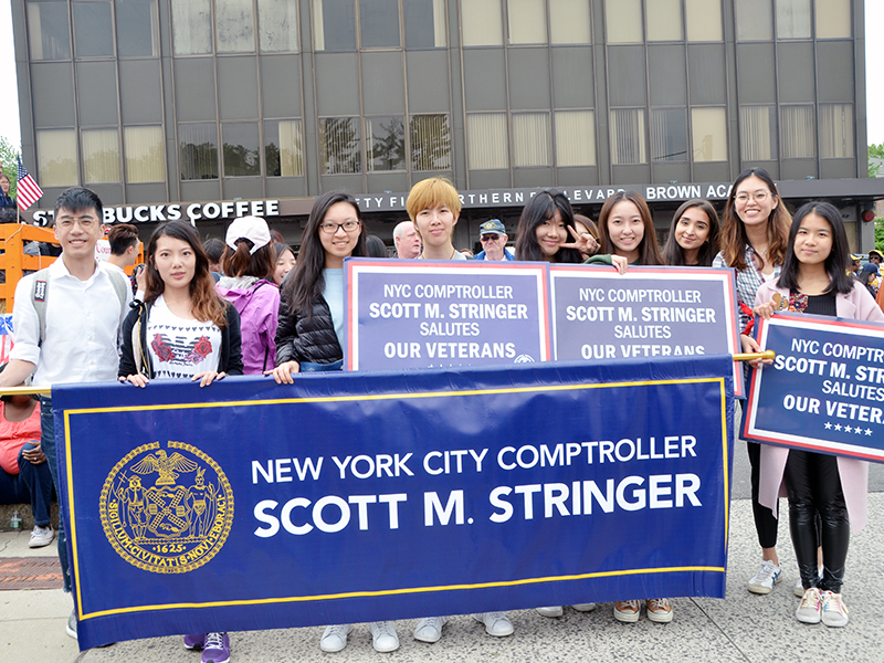 Memorial Day march with NYC Comptroller Stringer