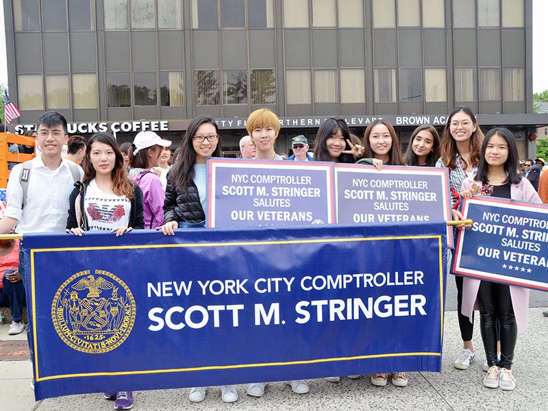 Memorial Day march with NYC Comptroller Stringer