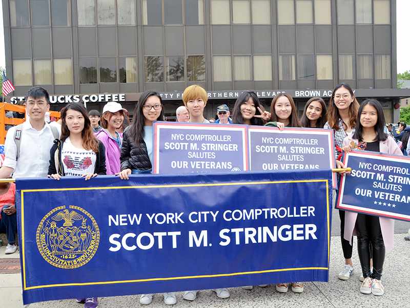 Memorial Day march with NYC Comptroller Stringer