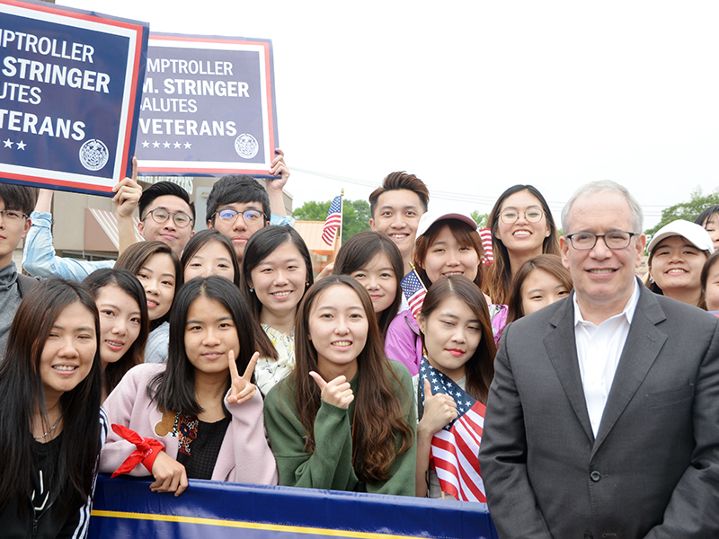 Memorial Day march with NYC Comptroller Stringer