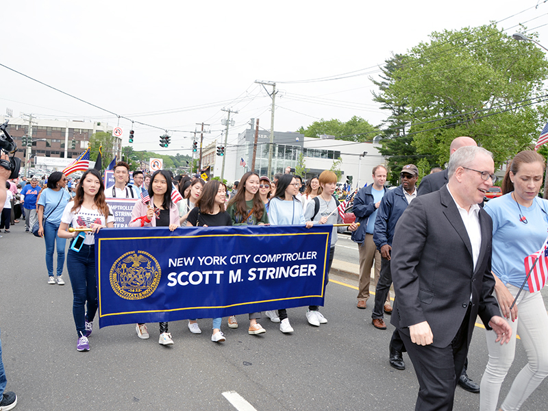 Memorial Day march with NYC Comptroller Stringer