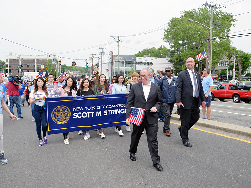 Memorial Day march with NYC Comptroller Stringer