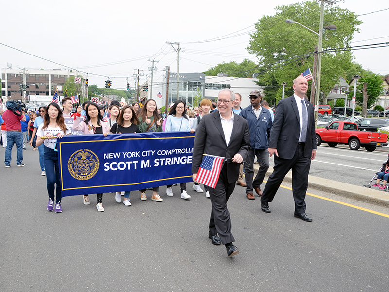 Memorial Day march with NYC Comptroller Stringer