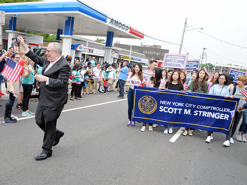 Memorial Day march with NYC Comptroller Stringer