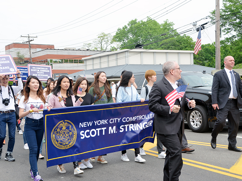 Memorial Day march with NYC Comptroller Stringer