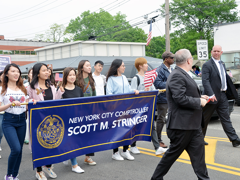 Memorial Day march with NYC Comptroller Stringer