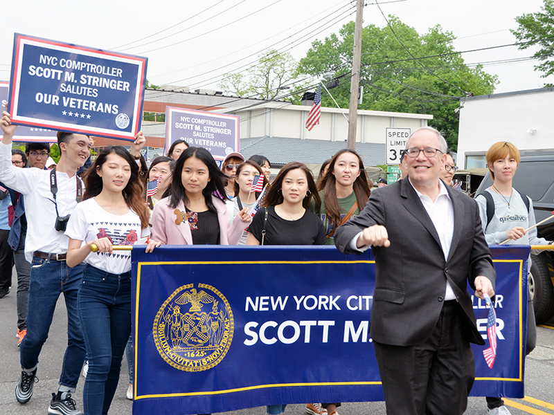 Memorial Day march with NYC Comptroller Stringer