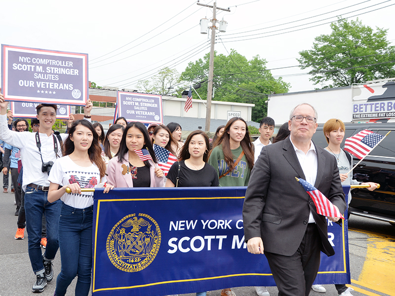 Memorial Day march with NYC Comptroller Stringer