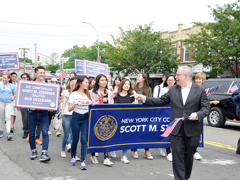 Memorial Day march with NYC Comptroller Stringer