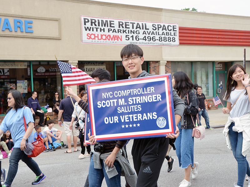 Memorial Day march with NYC Comptroller Stringer