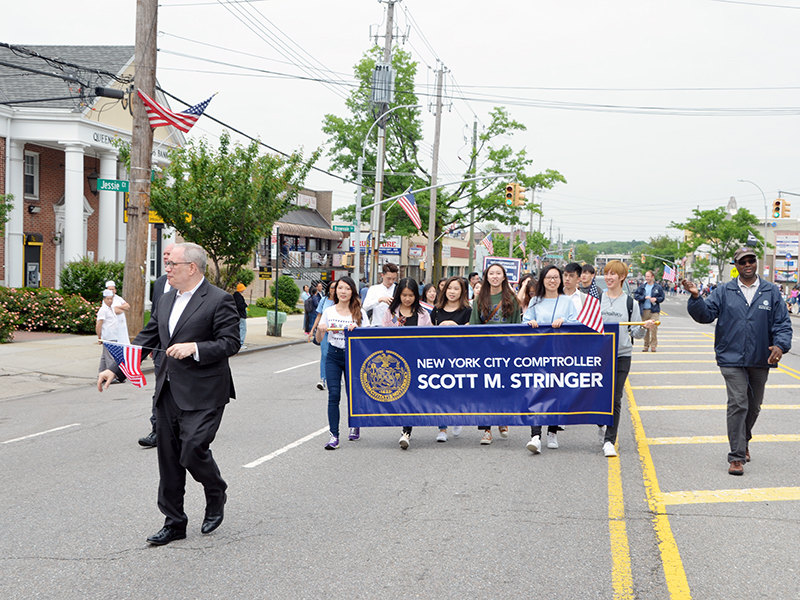 Memorial Day march with NYC Comptroller Stringer