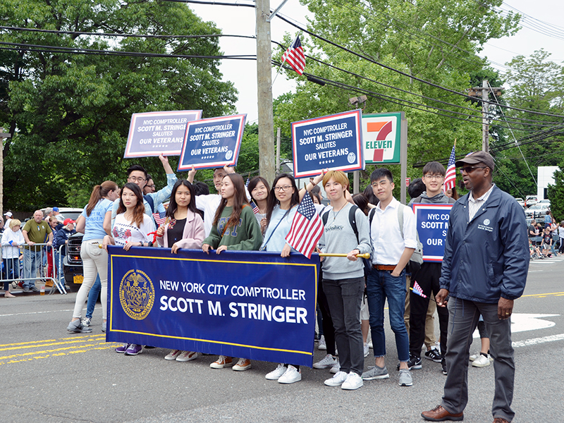 Memorial Day march with NYC Comptroller Stringer