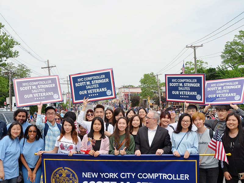 Memorial Day march with NYC Comptroller Stringer