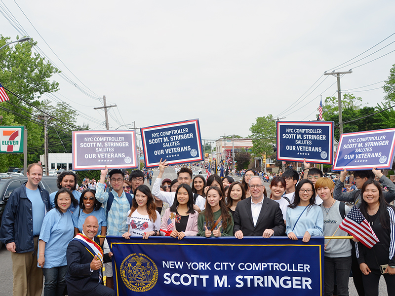 Memorial Day march with NYC Comptroller Stringer