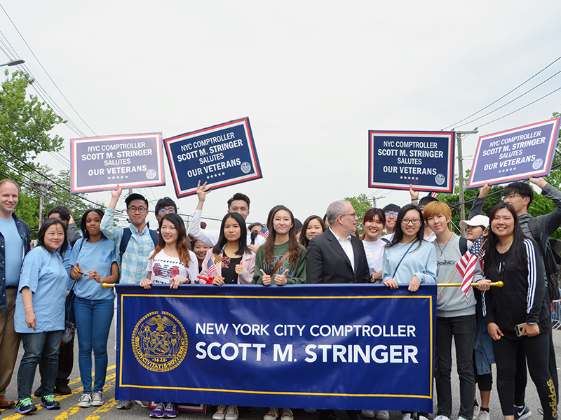 Memorial Day march with NYC Comptroller Stringer