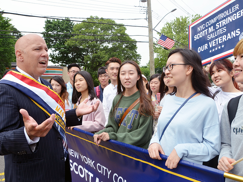 Memorial Day march with NYC Comptroller Stringer