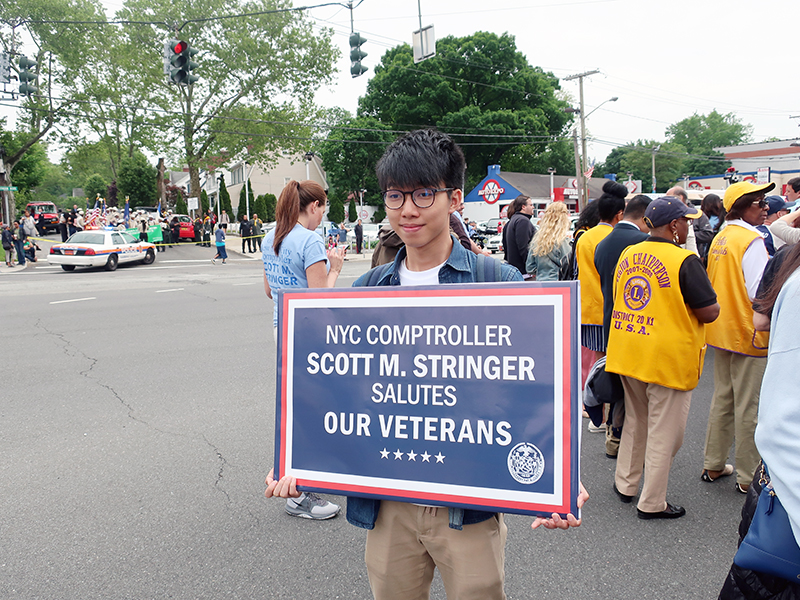 Memorial Day march with NYC Comptroller Stringer