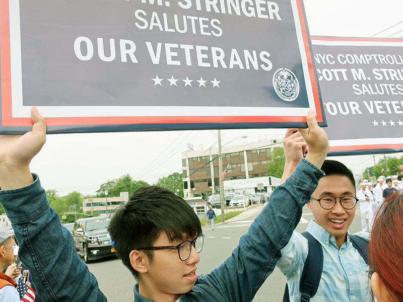 Memorial Day march with NYC Comptroller Stringer