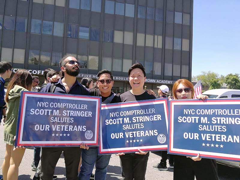 Memorial Day march with NYC Comptroller Stringer