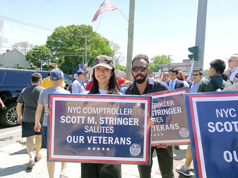 Memorial Day march with NYC Comptroller Stringer