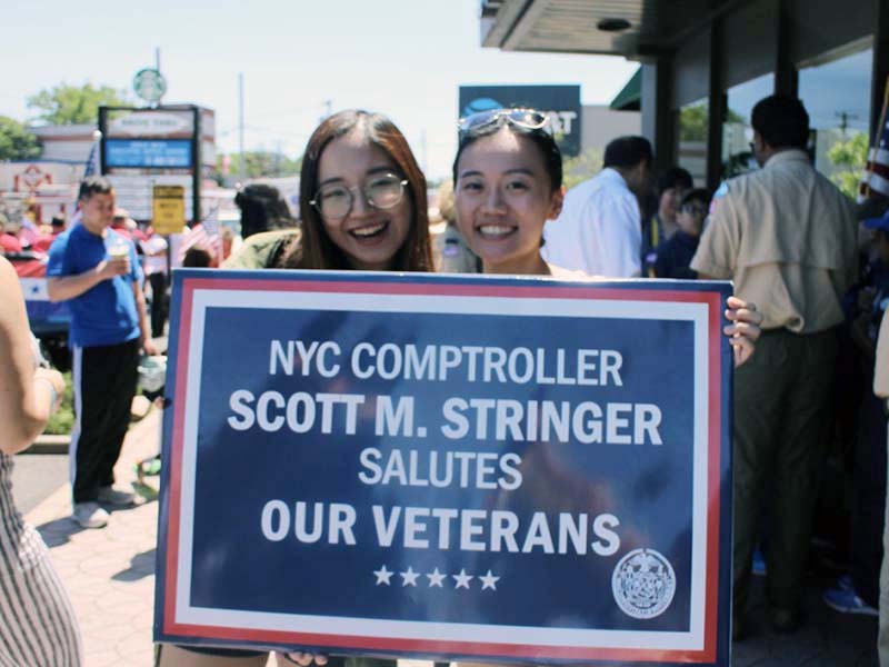 Memorial Day march with NYC Comptroller Stringer
