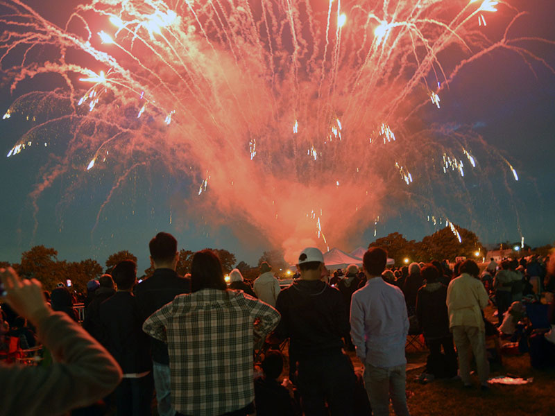 Concert and fireworks at Cunningham Park