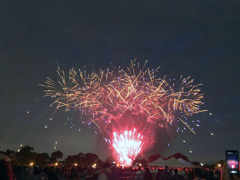 Concert and fireworks at Cunningham Park
