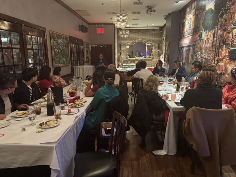 Hayden Celebrates Christmas at the Flushing YMCA Board Party
