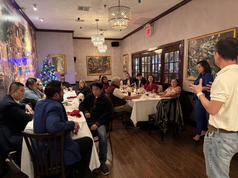 Hayden Celebrates Christmas at the Flushing YMCA Board Party

