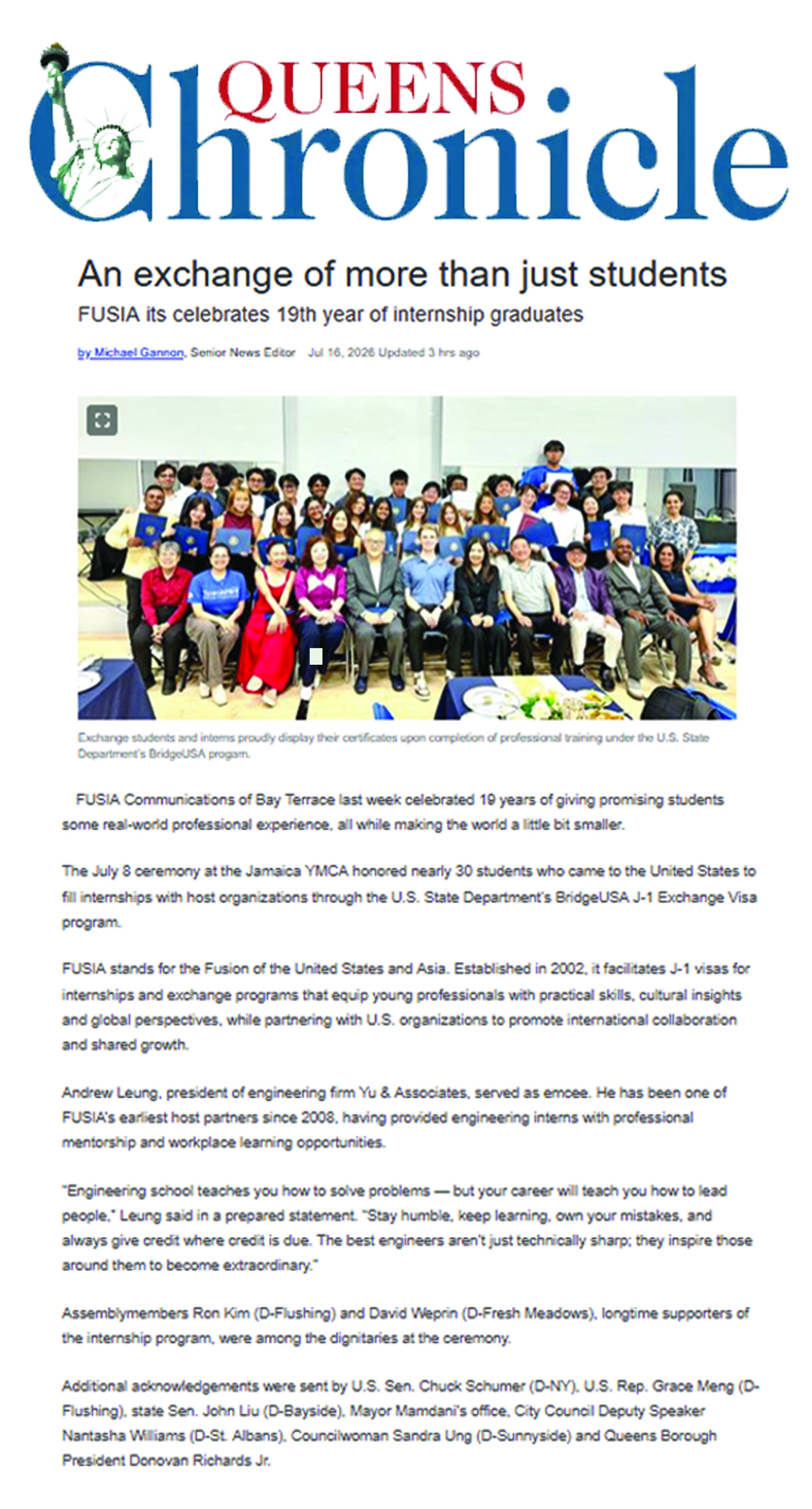 An Exchange of More Than Just Students